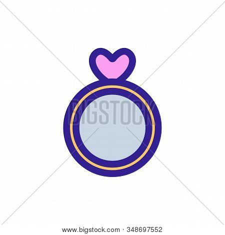 Ring With Gem Icon Vector. A Thin Line Sign. Isolated Contour Symbol Illustration