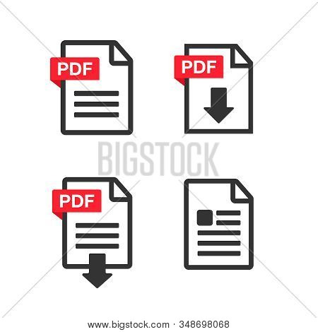 Pdf File Download Icon. Document Text, Symbol Web Format Information