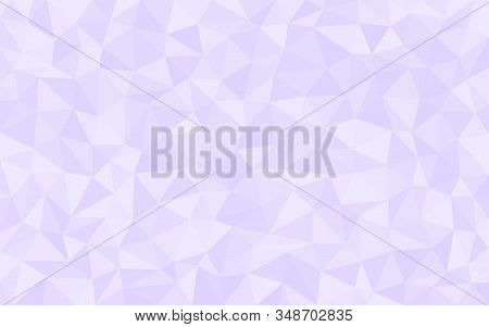 Multicolor Lilac Low Poly Background. Abstract Random Vector Background From Triangles. Polygonal De