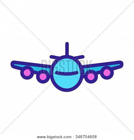 Passenger Plane Icon Vector. A Thin Line Sign. Isolated Contour Symbol Illustration