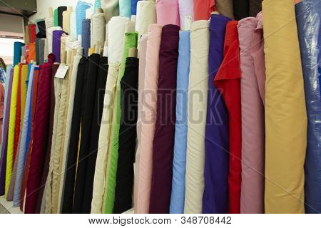 Fabric Material With Accessories From Garment Shop For Thai People And Foreigner Travelers Walking S