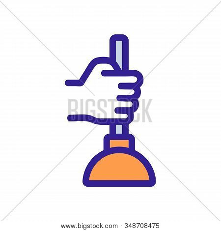 Hand And Vantuz Icon Vector. A Thin Line Sign. Isolated Contour Symbol Illustration