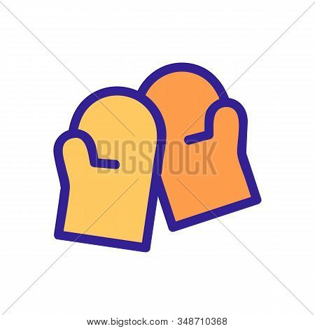 Fireproof Mittens Icon Vector. A Thin Line Sign. Isolated Contour Symbol Illustration