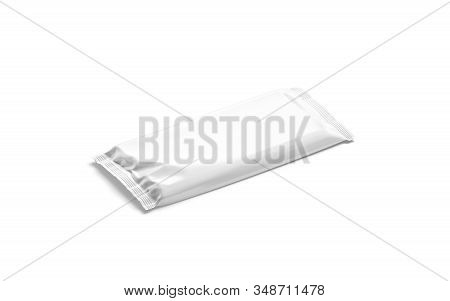 Blank White Chocolate Bar Folil Wrap Mockup, Isolated, 3d Rendering. Empty Chocolat Block Pack Mock 