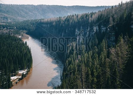 Beautiful Landscape: Forest And Rocks Near River Usva, Perm Krai