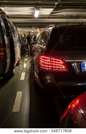 Editorial 08.31.2019 Ms Baltic Princess Passengers Going To Their Cars On The Car Deck Before The Ca