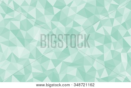 Multicolor Green Low Poly Background. Abstract Random Vector Background From Triangles. Polygonal De