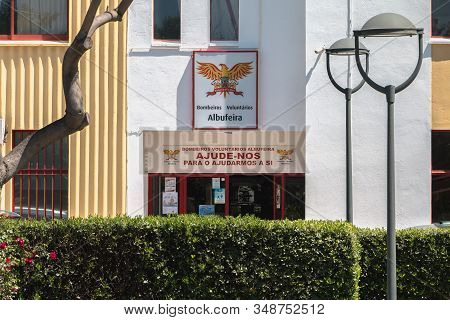 View Of The Facade Of The City S Volunteer Fire Station Of Albufeira, Portugal