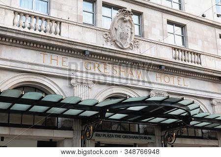 View Of The Front Of The Luxurious Hotel The Gresham Hotel In Dublin, Ireland