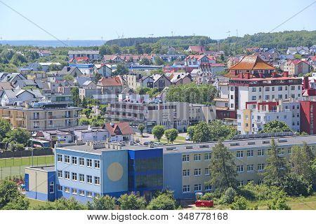 Wladyslawowo / Poland. 24 June 2019: 
Panorama Of Wladyslawowo Town With Multistory Modern Blocks Of
