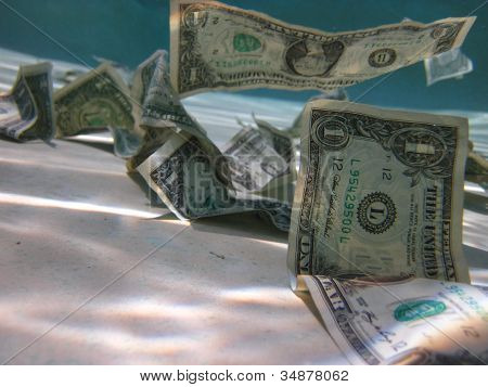 Dollars Floating On The Bottom