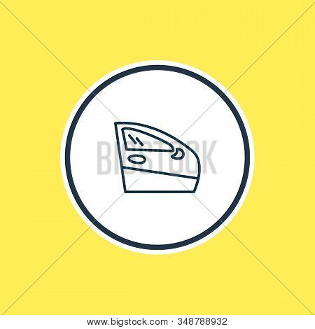 Vector Illustration Of Door Icon Line. Beautiful Details Element Also Can Be Used As Bodywork Icon E