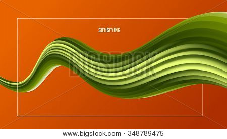 Dimensional Gradient Shape Element For Design, Abstract Colorful Fluid Vector Background, Flowing 3d