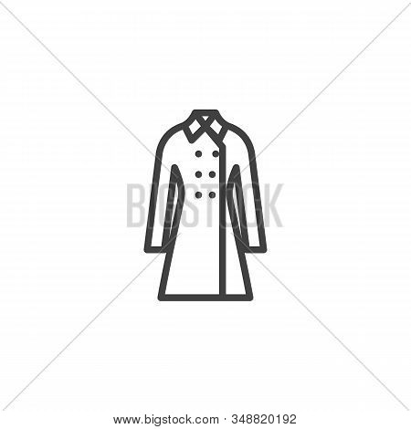 Womens Coat Line Icon. Linear Style Sign For Mobile Concept And Web Design. Trench Coat Outline Vect