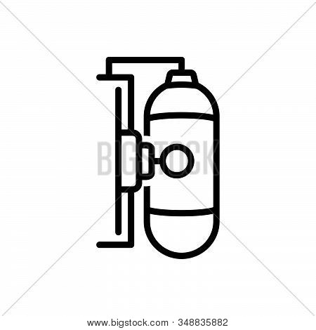 Black Line Icon For Gas-tank Energy Fire Heat Fuel Propane Power Thermodynamic