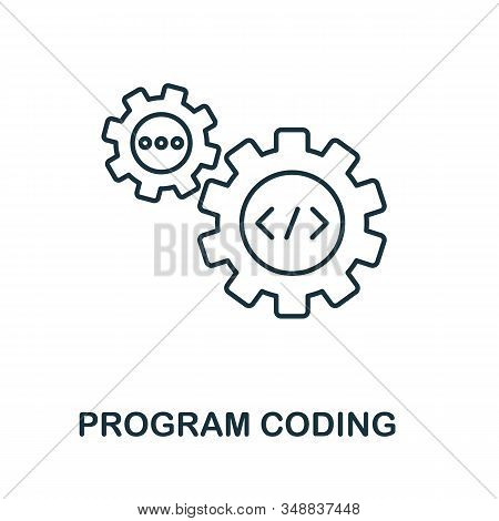 Program Coding Line Icon. Thin Design Style From Programmer Icon Collection. Simple Program Coding I