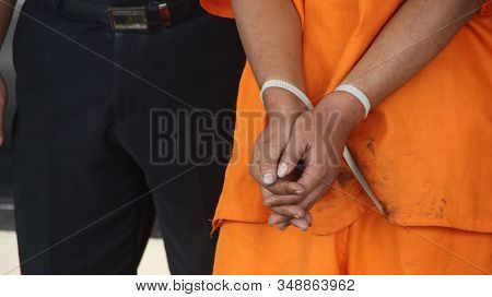The Criminal Is Being Attacked By Police Officers, Batang, Central Java Indonesia, February 3, 2020