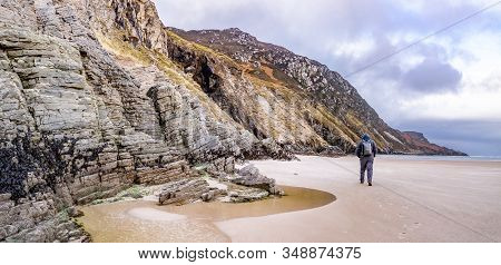 The Beach And Caves At Maghera Beach Near Ardara, County Donegal - Ireland.