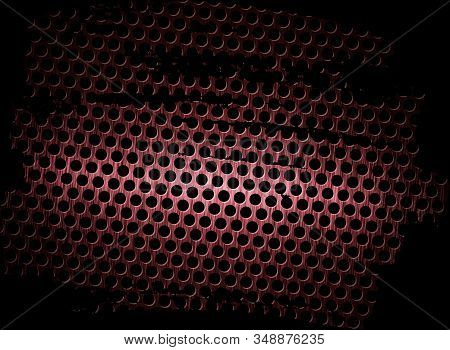 Metal Texture With Holes. Broken Surface With Scratches. Vector.