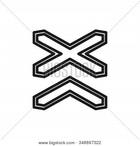 Warning Signs Multipath Railway Flat Color Line Icon.