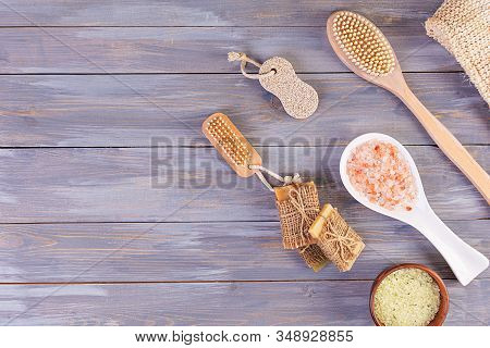 Bathroom Accessories. Spa And Beauty Theatment Products. Concept Of Natural Spa Cosmetics And Organi