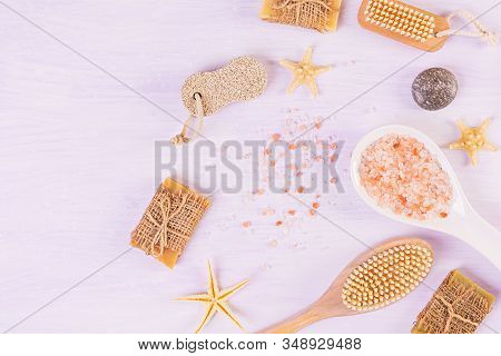 Bathroom Accessories. Spa And Beauty Theatment Products. Concept Of Natural Spa Cosmetics And Organi