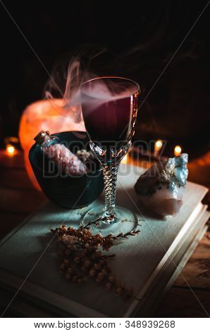 Magic Potion In A Glass. Magic And Wizardry Concept