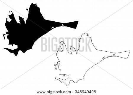 Galati City (republic Of Romania) Map Vector Illustration, Scribble Sketch City Of Galati Map