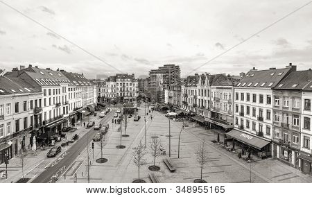 Brussels, Belgium - Jan 27, 2020: Place Jourdan In Brussels, Belgium