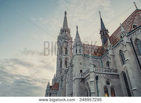 16.08.2019 Budapest, Hungary - Matthias Church Sunset