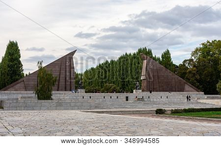 Berlin, Germany- October 6, 2019: The Soviet War Memorial In The Treptower Park