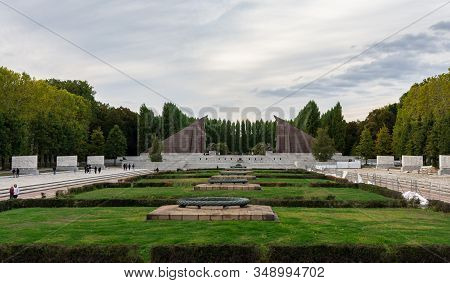 Berlin, Germany- October 6, 2019: The Soviet War Memorial In The Treptower Park