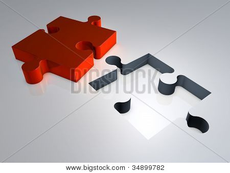 지 그 소 퍼즐 솔루션의 3D 렌더링