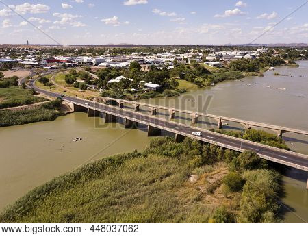 Aerial Of Small Town Of Upington, On The Orange Rover, South Africa