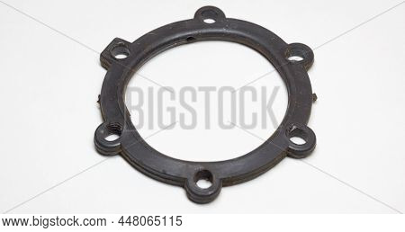 Fuel Pump Gasket, Plastic, Black One, With Mount And Drain Holes, Diaphragm Gasket From Middle Of Ho