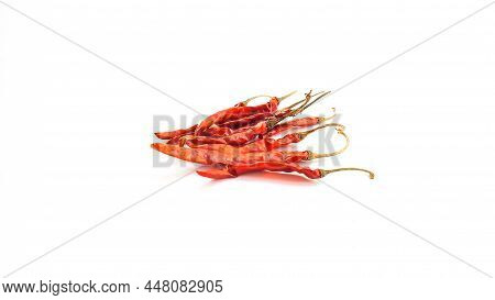 Isolated Dry Red Chill On White Background