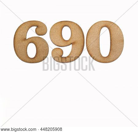 Number 690 - Piece Of Wood Isolated On White Background
