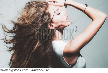 Model Woman With Shiny And Long Hair. Keratin Straightening. Treatment, Care And Spa Procedures. Bea