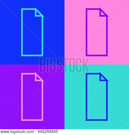 Pop Art Line Grip Tape On A Skateboard Icon Isolated On Color Background. Vector