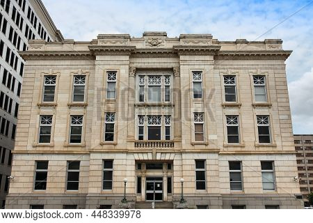 Topeka City, Kansas. Landmark Architecture In Downtown Topeka.