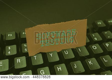 Sign Displaying Software Testing. Business Concept Investigation Provide Information About The Quali