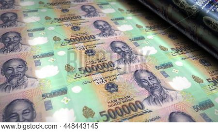 Vietnam Dong Money Banknotes Print 3D Illustration