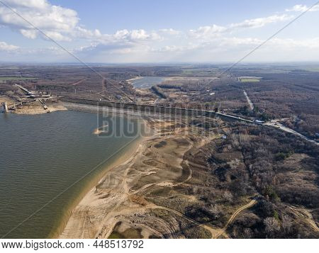 Aerial View Of Pyasachnik (sandstone) Reservoir, Sredna Gora Mountain, Plovdiv Region, Bulgaria