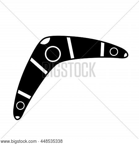 Traditional Wooden Boomerang Icon Isolated On White Background. Australian Native Hunting And Sport 