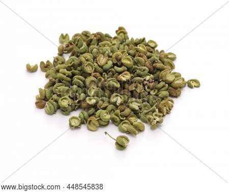 dried budo sansho pepper, aromatic spice that is indispensable for Japanese cuisine. 