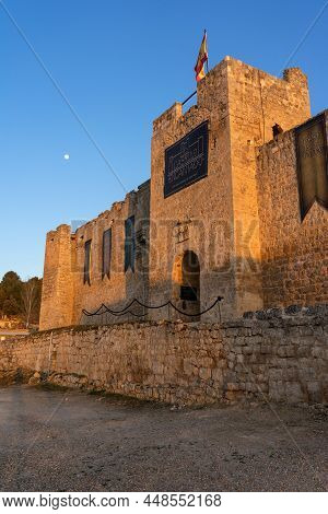 Trigueros De Valle, Spain - March 26, 2021: Medieval Enchanted Castle Of Trigueros Del Valle In Vall