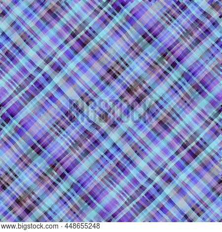 Abstract Seamless Pattern. Wavy Diagonal Blur Plaid.