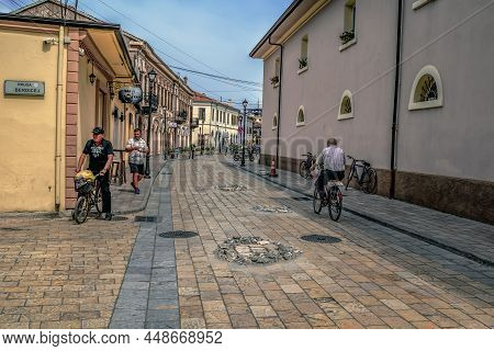 Shkoder, Albania - June 21, 2021: Intersection Of Rruga Berdicej And Rruga Gjuhadol Streets In Shkod