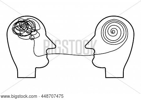 The People From The Lines Speak.hipster Head People Line For Concept Design. Business Concept. Vecto