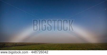 Moonbow Or Nocturnal Rainbow At Night, Mystic View